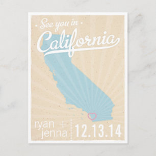 See You In California Save the Date Postcard