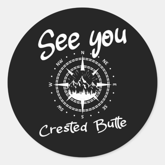 See You In Crested Butte Usa Vacation Ski Comp  Classic Round Sticker (Front)