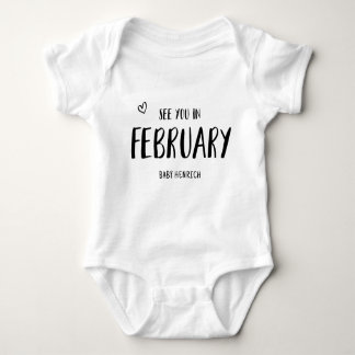 See You In February Due Date Baby Bodysuit