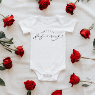 See You In February Pregnancy Announcement Baby Bodysuit