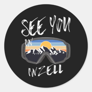 See You In Inzell Germany Vacation Ski Goggles  Classic Round Sticker