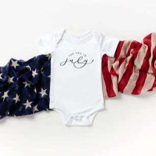 See You In July Pregnancy Announcement Baby Bodysuit