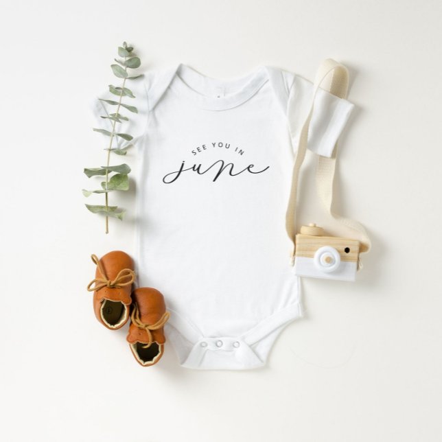 See You In June Pregnancy Announcement Baby Bodysuit (Creator Uploaded)