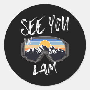 See You In Lam Germany Vacation Ski Goggles Classic Round Sticker