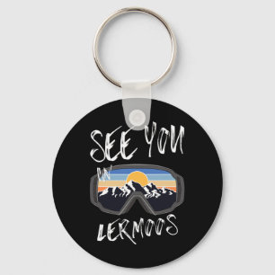 See You In Lermoos Tyrol Vacation Ski Goggles Key Ring