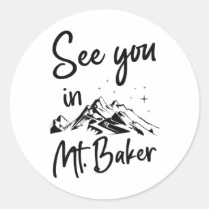 See You In Mt. Baker Usa Vacation Ski Classic Round Sticker