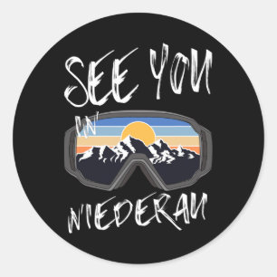 See You In Niederau Tyrol Vacation Ski Goggles Classic Round Sticker
