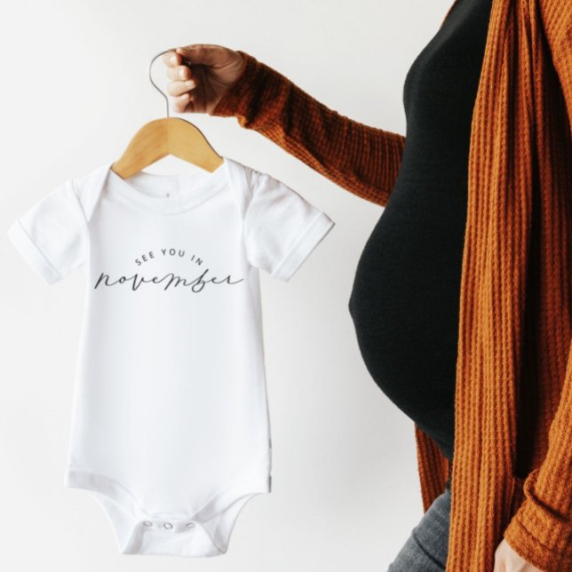 See You In November Pregnancy Announcement Baby Bodysuit (Creator Uploaded)