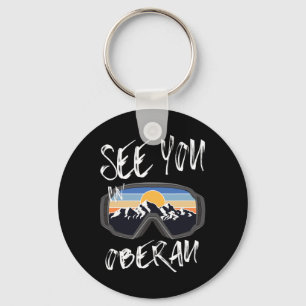 See You In Oberau Tyrol Vacation Ski Goggles Key Ring