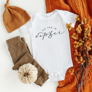 See You In October Pregnancy Announcement Baby Bodysuit