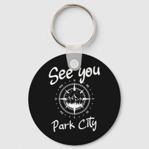 See You In Park City Usa Vacation Ski Hiking Comp Key Ring