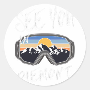 See You In Piemont Hiking Italy Vacation Ski Goggl Classic Round Sticker