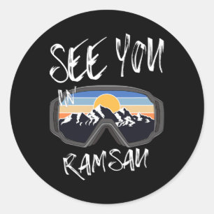 See You In Ramsau Germany Vacation Ski Goggles 1 Classic Round Sticker