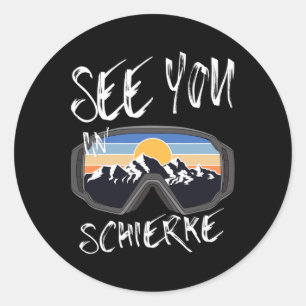 See You In Schierke Germany Vacation Ski Goggles Classic Round Sticker