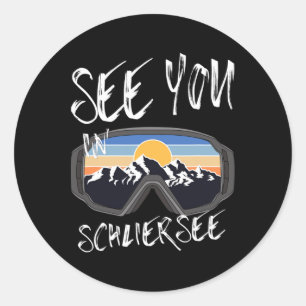 See You In Schliersee Germany Vacation Ski Goggles Classic Round Sticker
