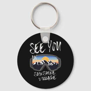 See You In Sunshine Village Vacation Ski Goggles Key Ring