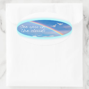 See You In The Clouds Oval Sticker