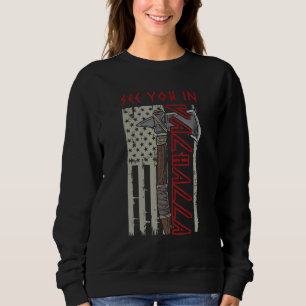 See You in Valhalla American Viking Axe Flag Vinta Sweatshirt