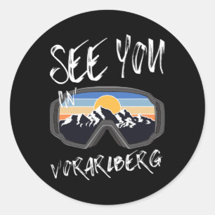 See You In Vorarlberg Vacation Ski Goggles Classic Round Sticker