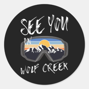 See You In Wolf Creek Usa Vacation Ski Goggles 1 Classic Round Sticker