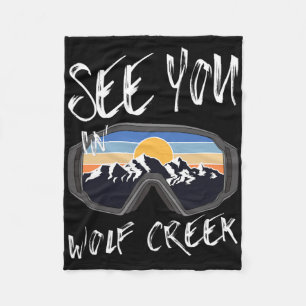 See You In Wolf Creek Usa Vacation Ski Goggles 1 Fleece Blanket