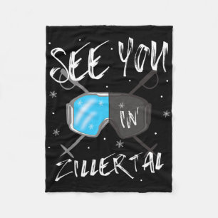 See You In Zillertal Tyrol Vacation Ski Goggles Fleece Blanket