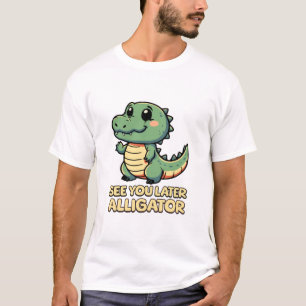 See You Later Alligator! Cute Waving Reptile Pun T-Shirt