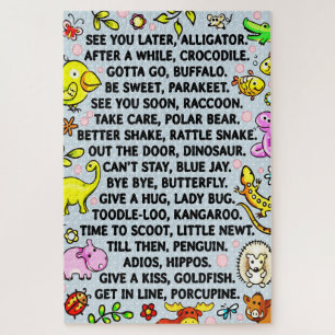 See You Later Alligator Fun Animal Goodbye Poem Jigsaw Puzzle