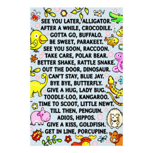 See You Later Alligator Fun Animal Goodbye Poem  Photo Print