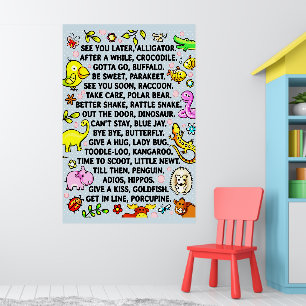 See You Later Alligator Fun Animal Goodbye Poem Poster