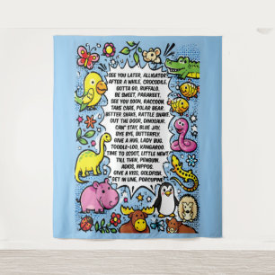 See You Later Alligator Rhyme Poster – Cute Animal Tapestry