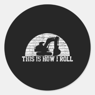 See You Later Excavator Construction Worker Gift Classic Round Sticker