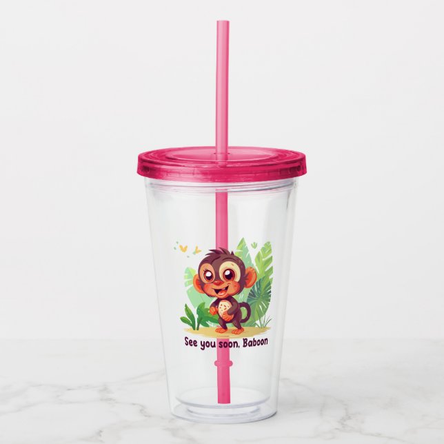 See you soon, Baboon Acrylic Tumbler (Front)