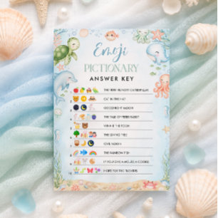 See You Soon Ocean Baby Shower Emoji Answer Key Invitation
