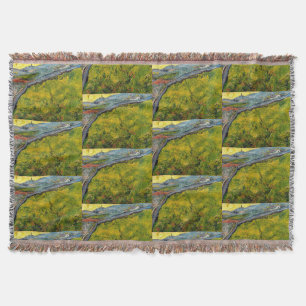 Seed Field at Sunrise by Vincent van Gogh Throw Blanket