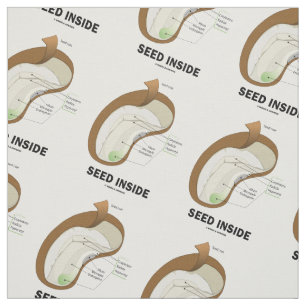 Seed Inside Bean Anatomy Humour Fabric