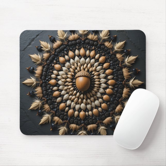 Seed Mandala Macro Mouse Pad (With Mouse)