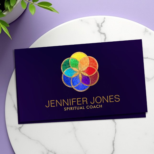 Seed of life - colours of rainbow - chakras business card (Creator Uploaded)