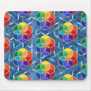 Seed of life in Flower of Life Pattern Mouse Pad