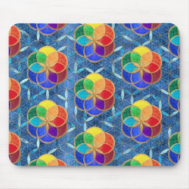 Seed of life in Flower of Life Pattern Mouse Pad (Front)