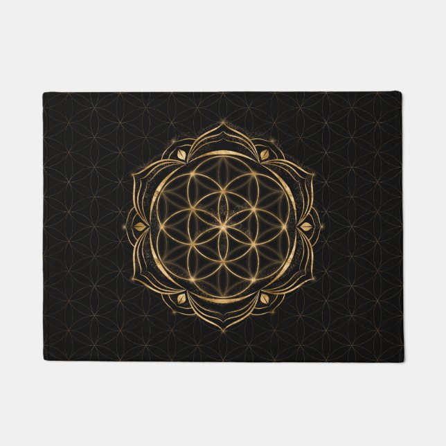 Seed of life in Lotus - Sacred Geometry Doormat (Front)