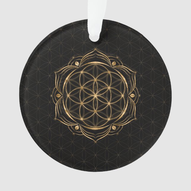 Seed of life in Lotus - Sacred Geometry Ornament (Front)