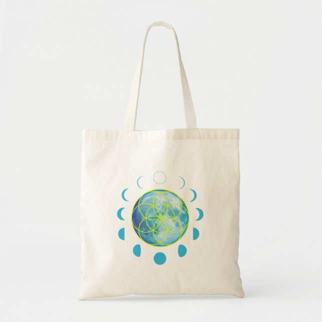 Seed of Life Moon Tote Bag (Front)