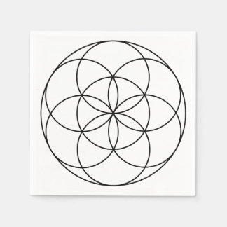 Seed of Life Sacred Geometry black & white Napkin
