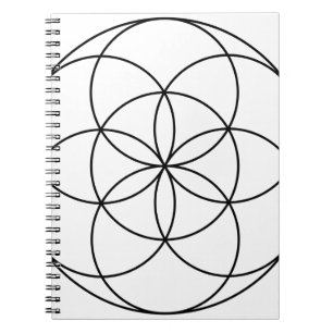 Seed of Life Sacred Geometry black & white Notebook