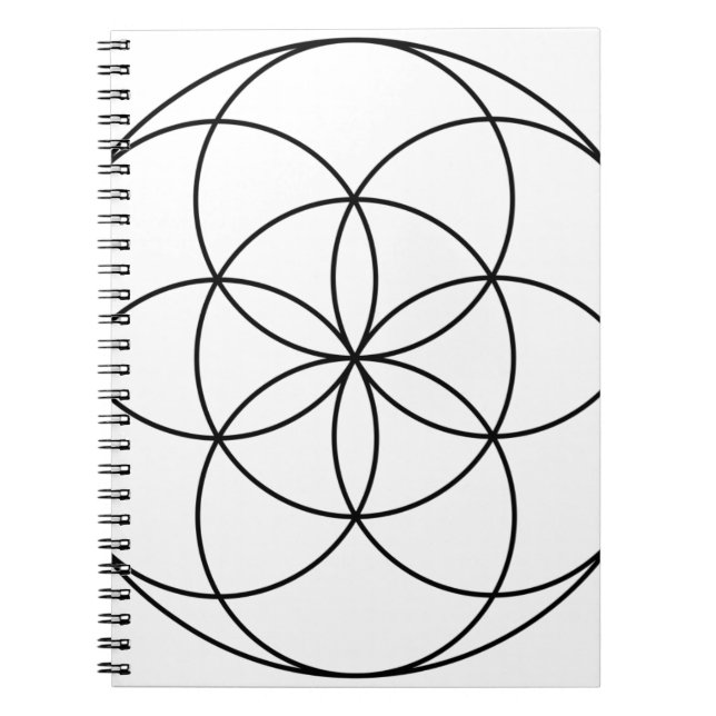 Seed of Life Sacred Geometry black & white Notebook (Front)