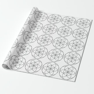 Seed of Life Sacred Geometry black & white Wrapping Paper