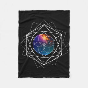 Seed Of Life Sacred Geometry Galaxy Metaphysical Y Fleece Blanket