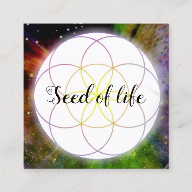 Seed of life square business card (Front)