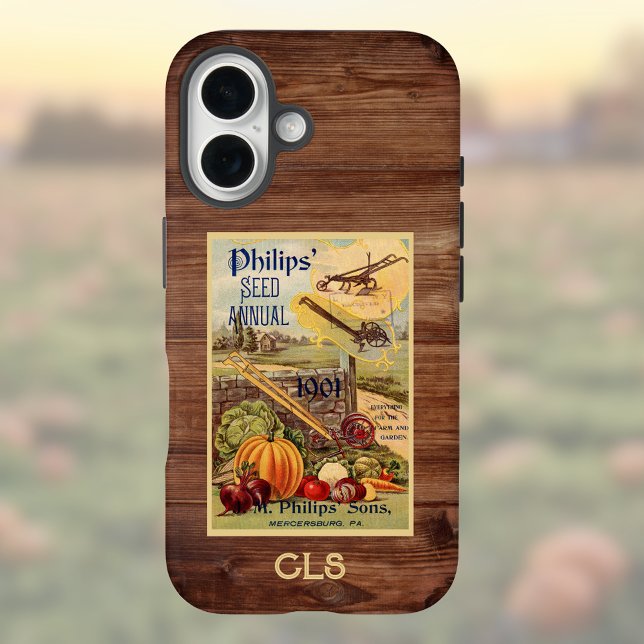 Seed Packet and Harvest Catalogue Monogram Initial Case-Mate iPhone Case (Creator Uploaded)